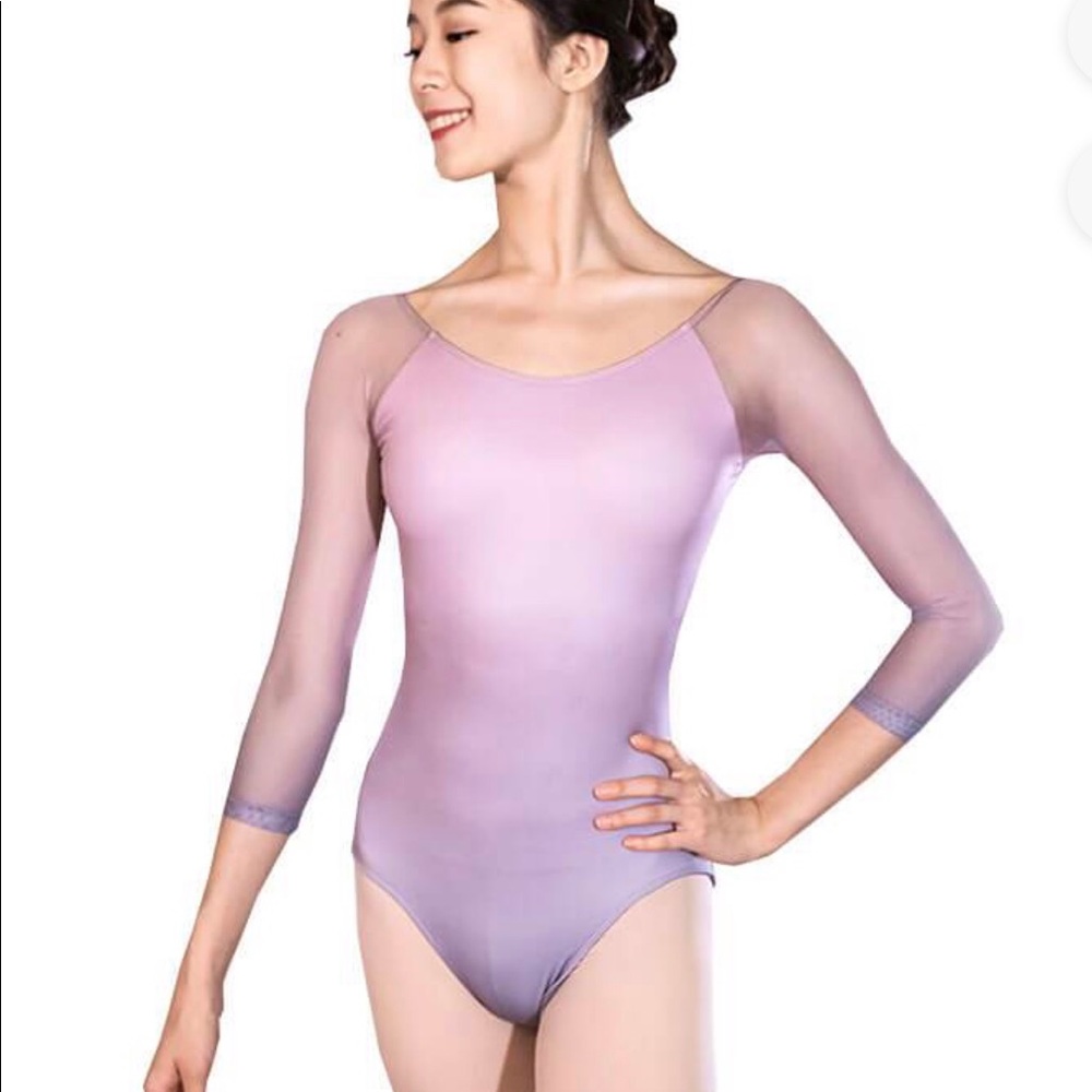 Boat Neck 3/4 Length Sleeve Ballet Leotard, M